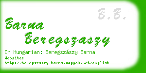 barna beregszaszy business card
